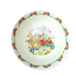 Royal Doulton Children's Bowl with Bunny Design - Cream and Brown